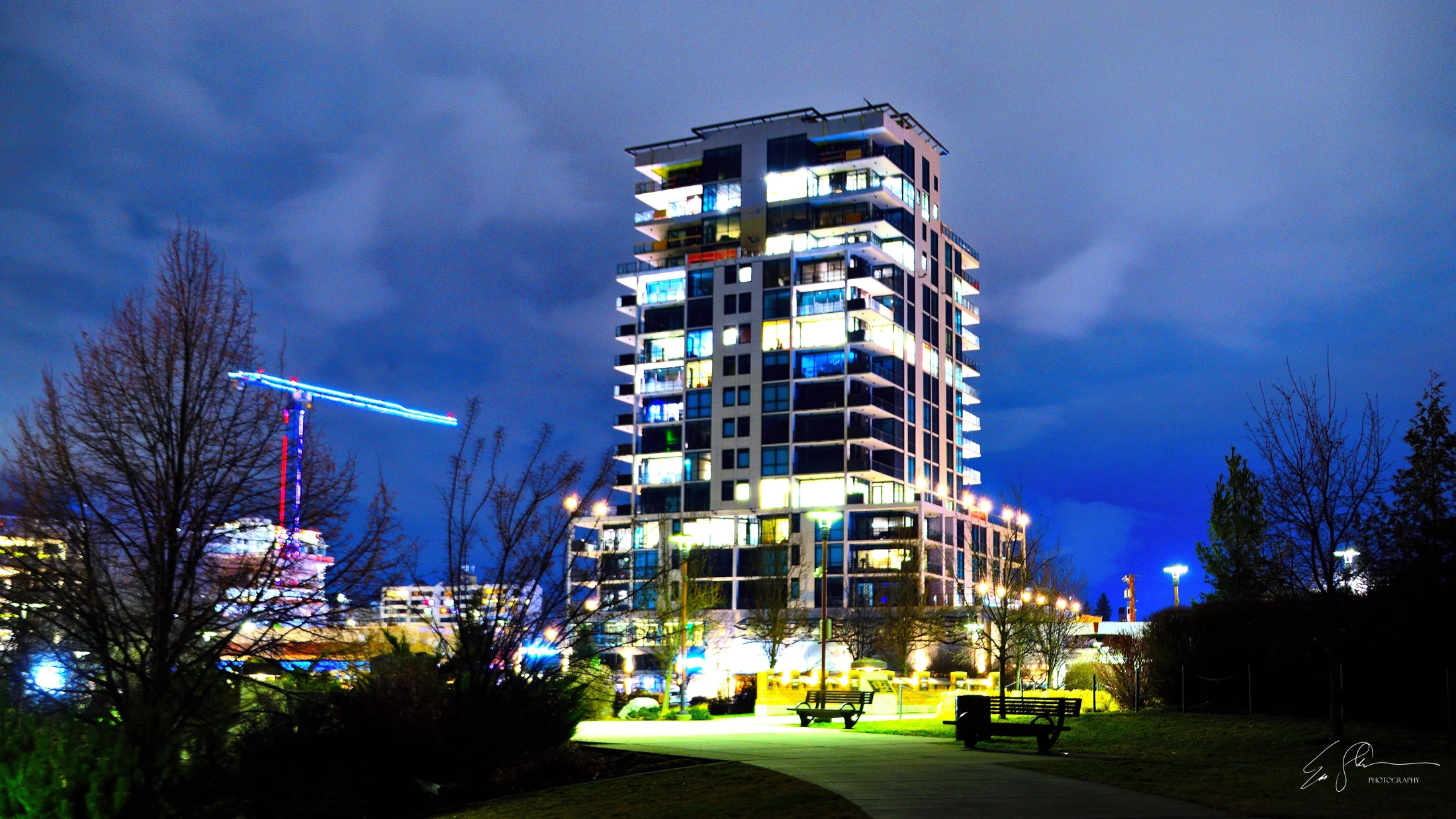 Downtown Coeur d’Alene after dark